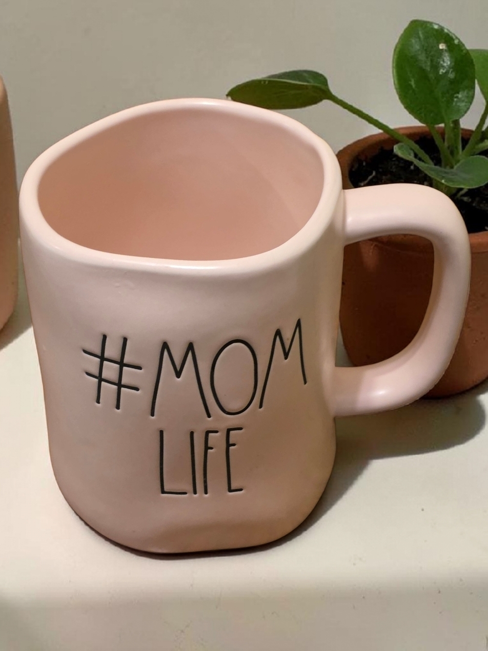 Rae Dunn By Magenta Pale Pink #MOM LIFE Ceramic Mug Cup Coffee Tea  NEW Gift
